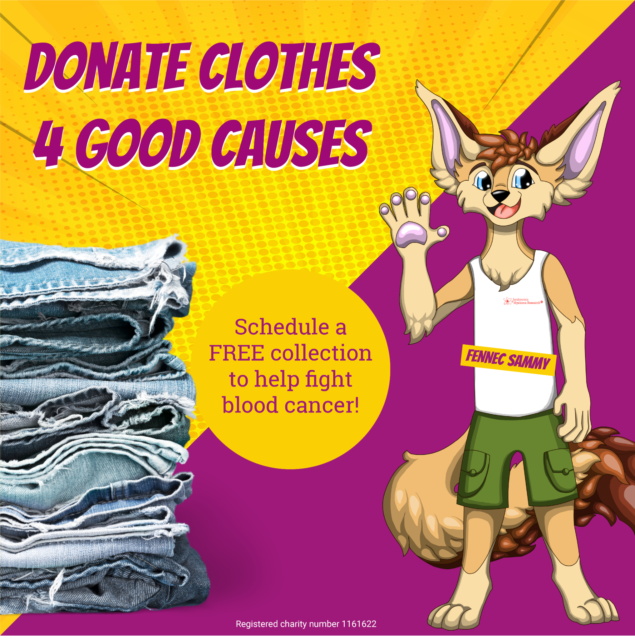 Donate Clothes 4 Sammy Facebook ad: Book a Free Collection Now