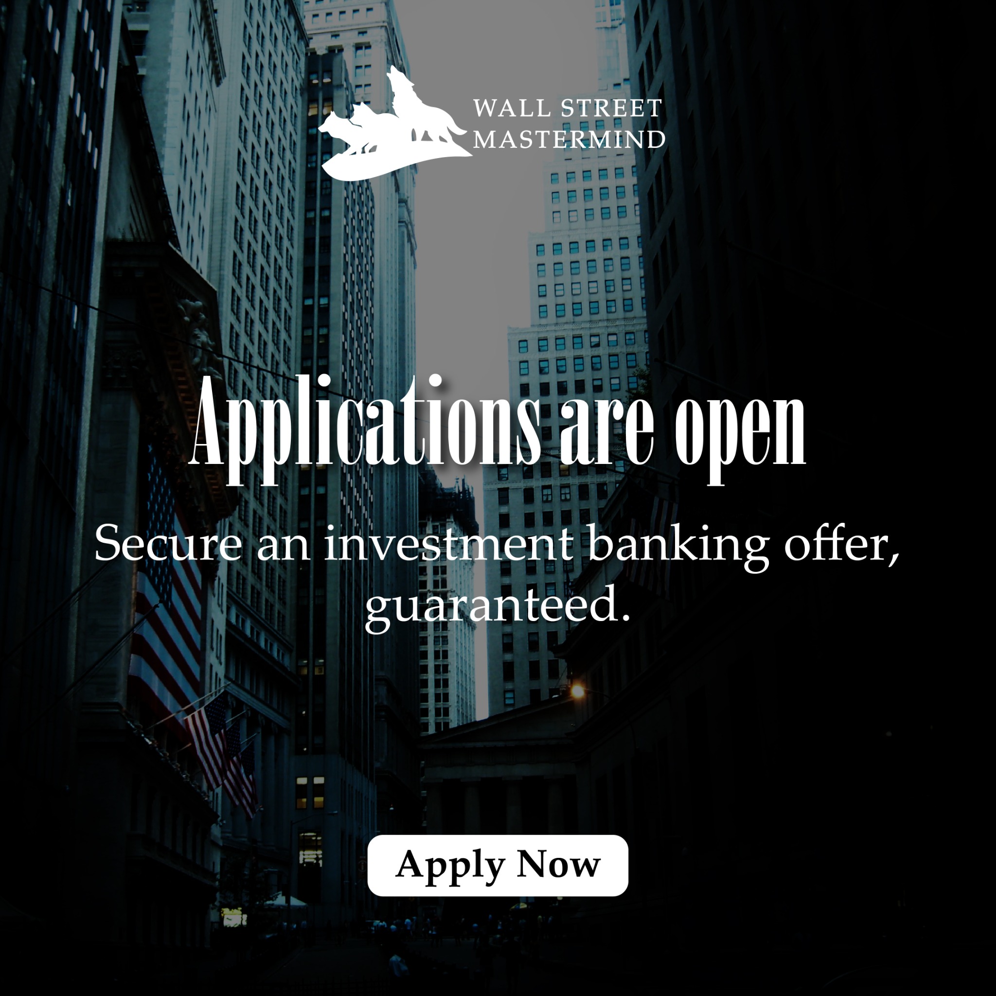 Wall Street Mastermind - the #1 Investment Banking Recruiting Coach Facebook ad: Break Into Investment Banking