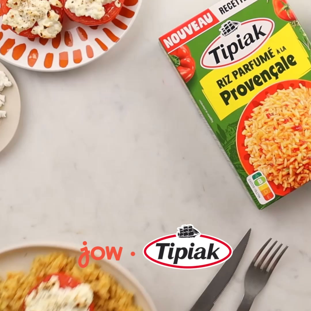 Jow Facebook ad: La recette des Cuisses de poulet, tomates rôties & riz