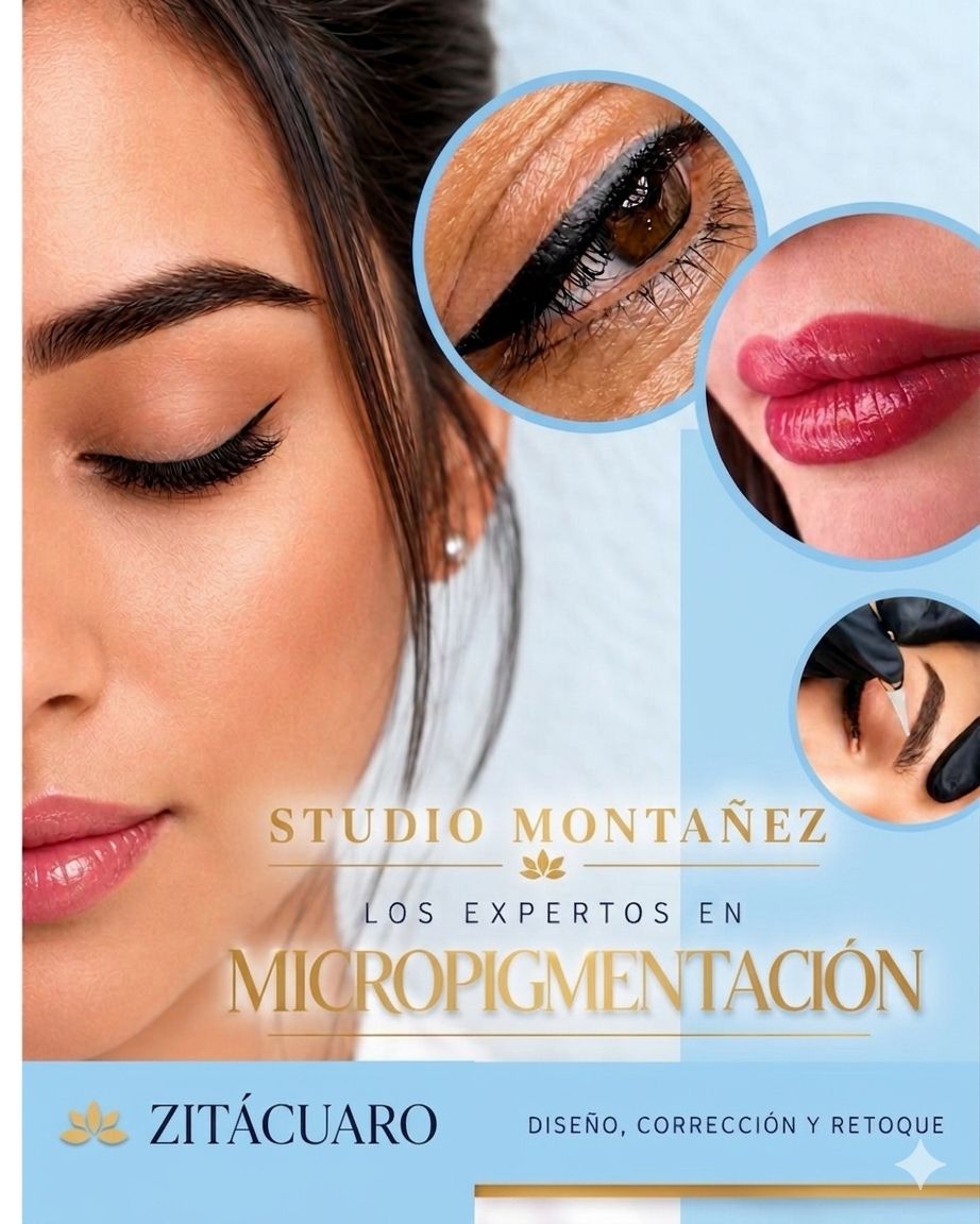 Estela Montañez-aplicación de pestañas Facebook ad: MICROPIGMENTACIÓN