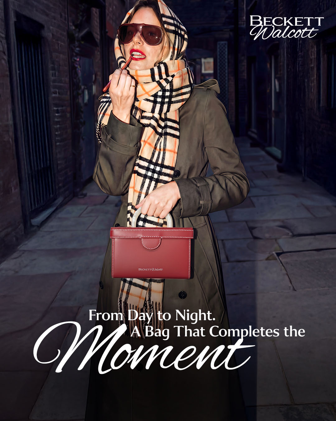 Beckett Walcott Facebook ad: Premium Italian leather handbags made in the UAE.