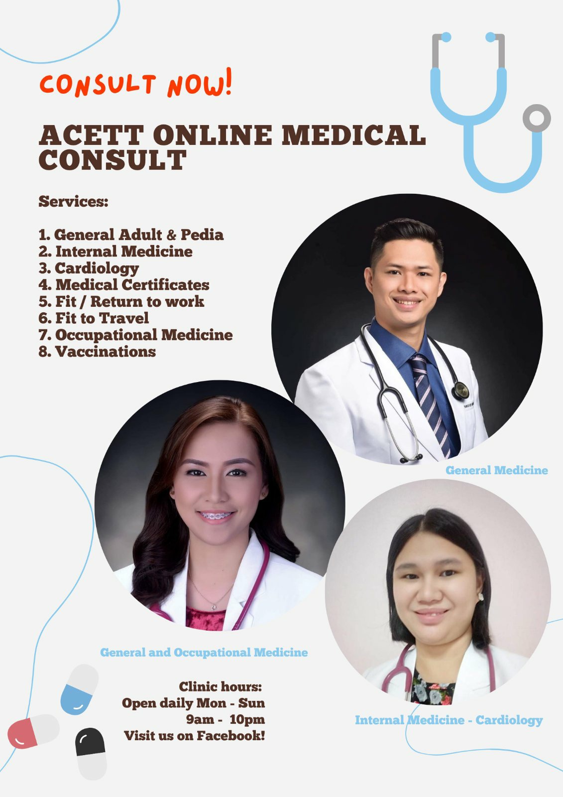 ACETT Online Medical Consult Facebook ad: Changing the way you receive health care.