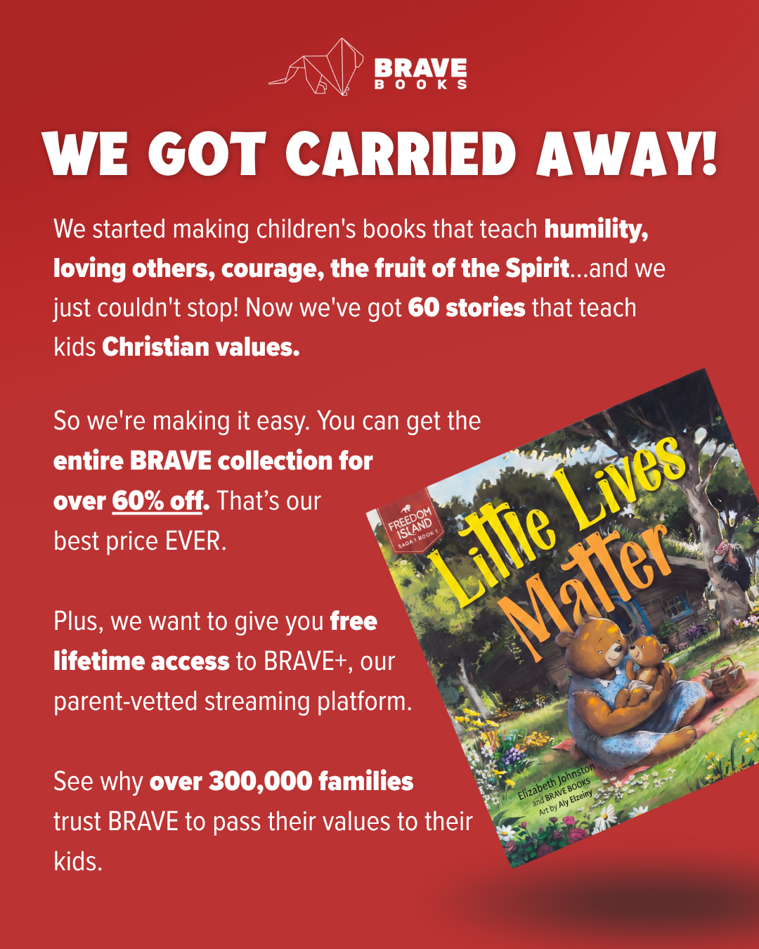 BRAVE Books Facebook ad
