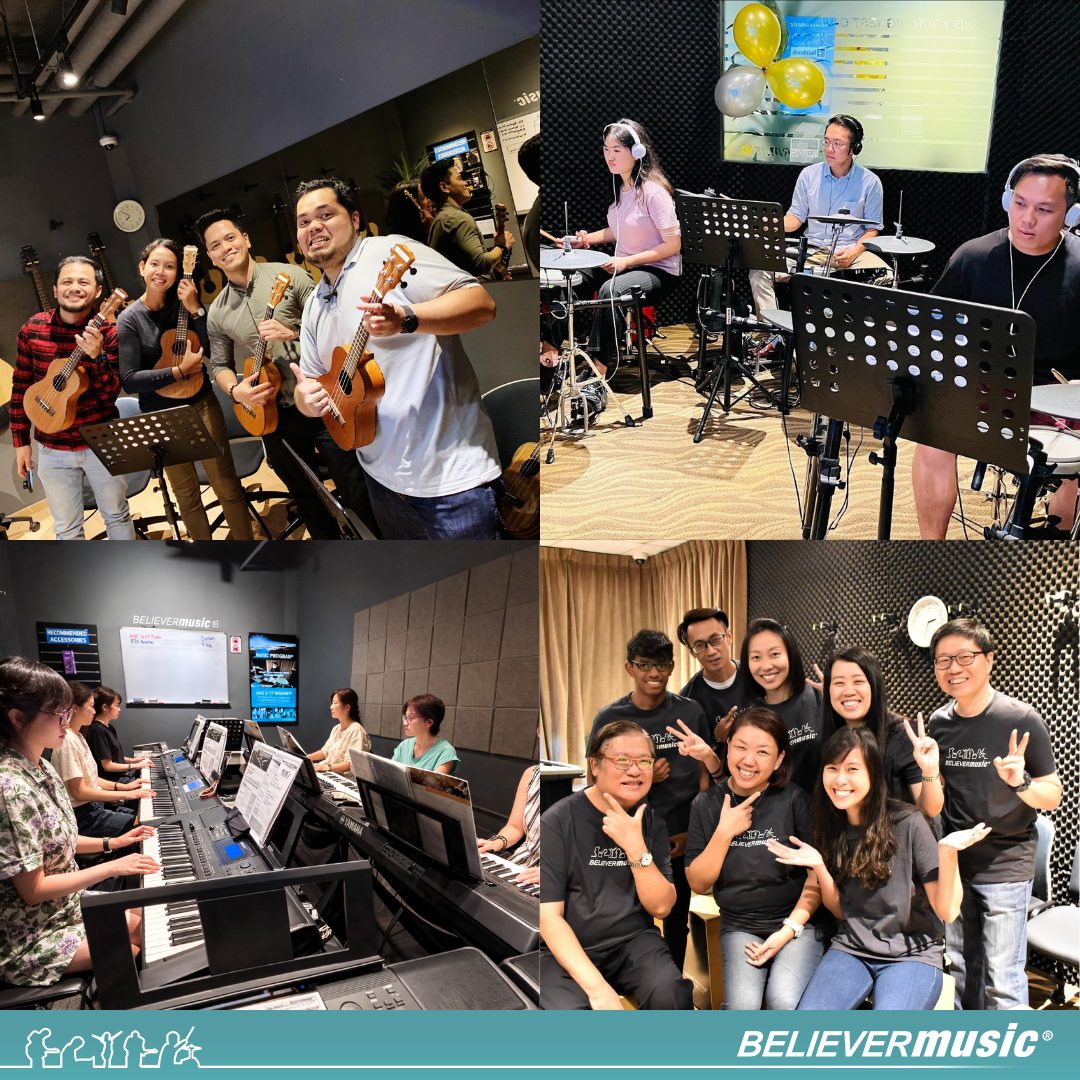 Believer Music Facebook ad: Ever Wondered If You’re Too Old to Learn a New Instrument?