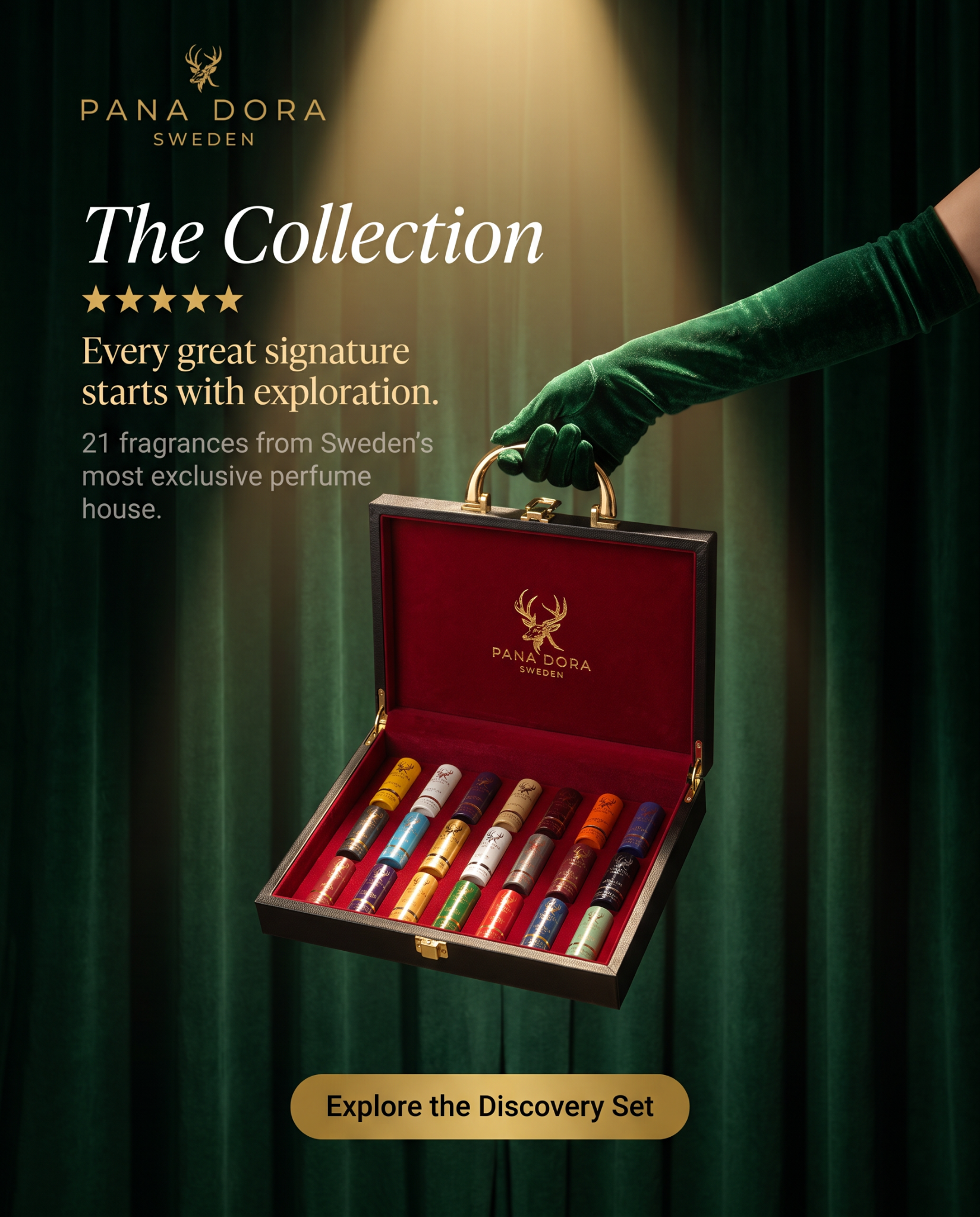 Pana Dora Sweden Facebook ad: 21 scents. One box.