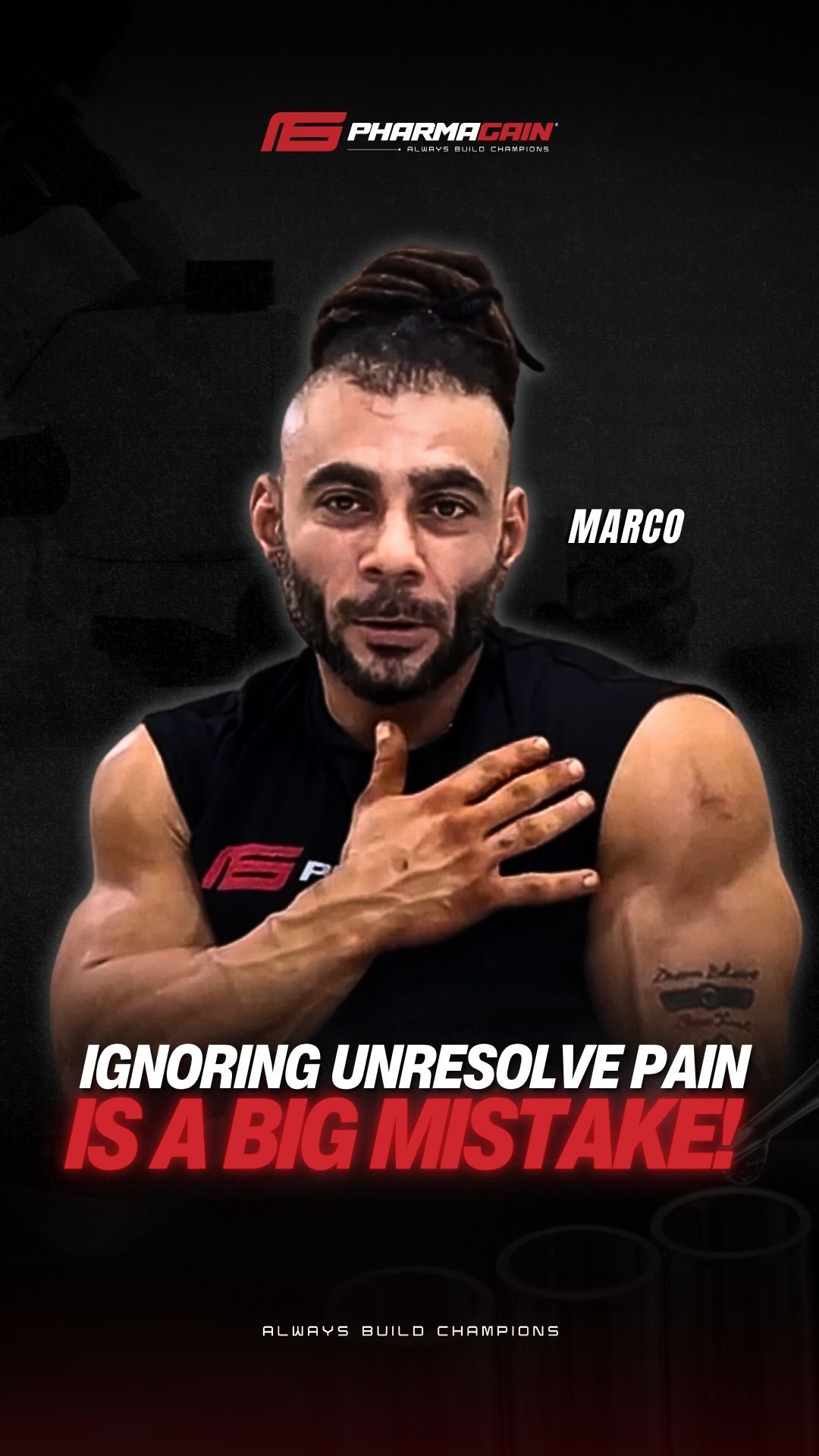 Pharmagain MY Facebook ad: Pain isn’t weakness.