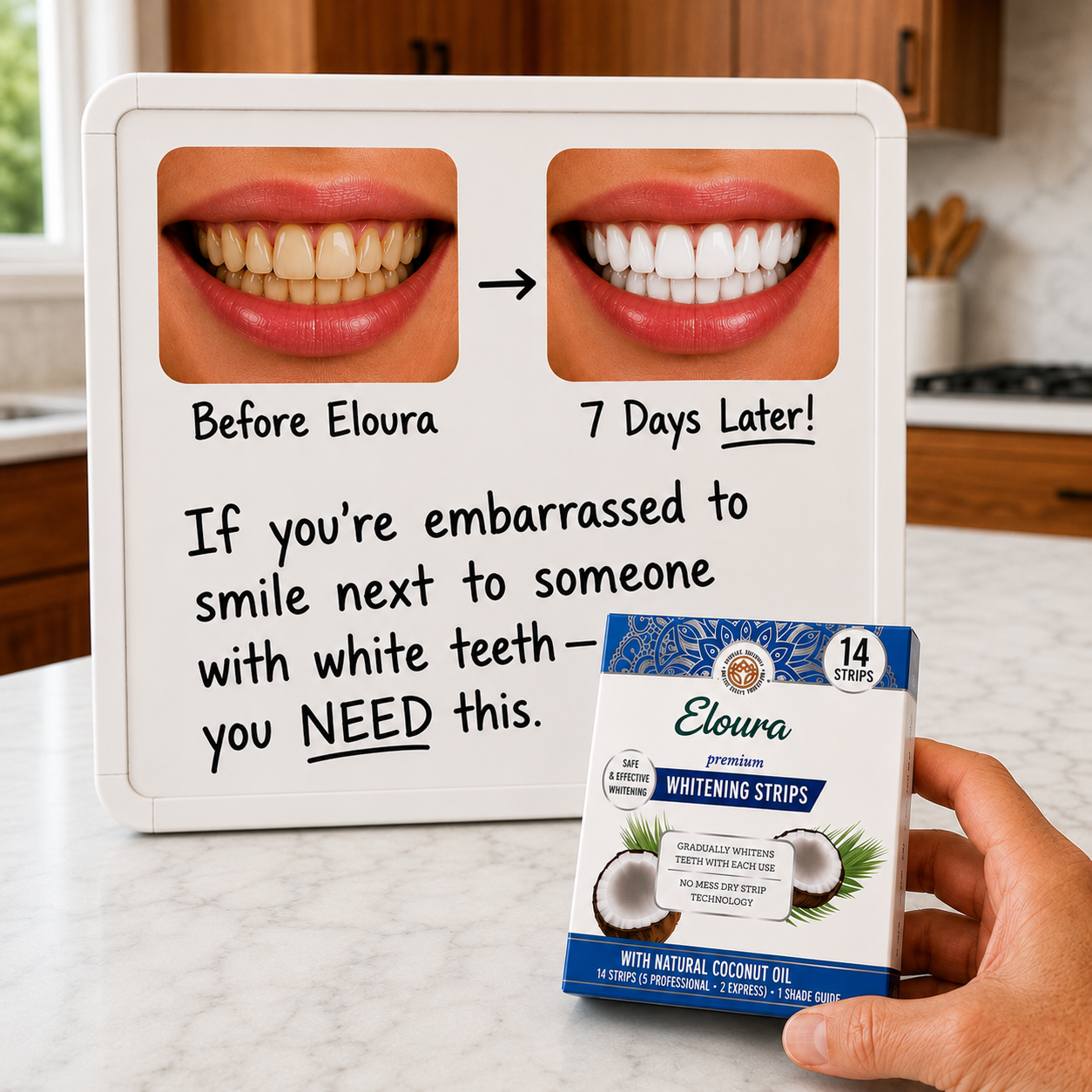 Eloura AU Facebook ad: Whiter Teeth Now
