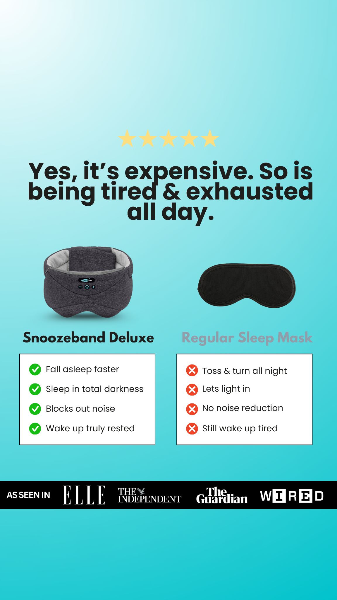 SnoozeBand Facebook ad