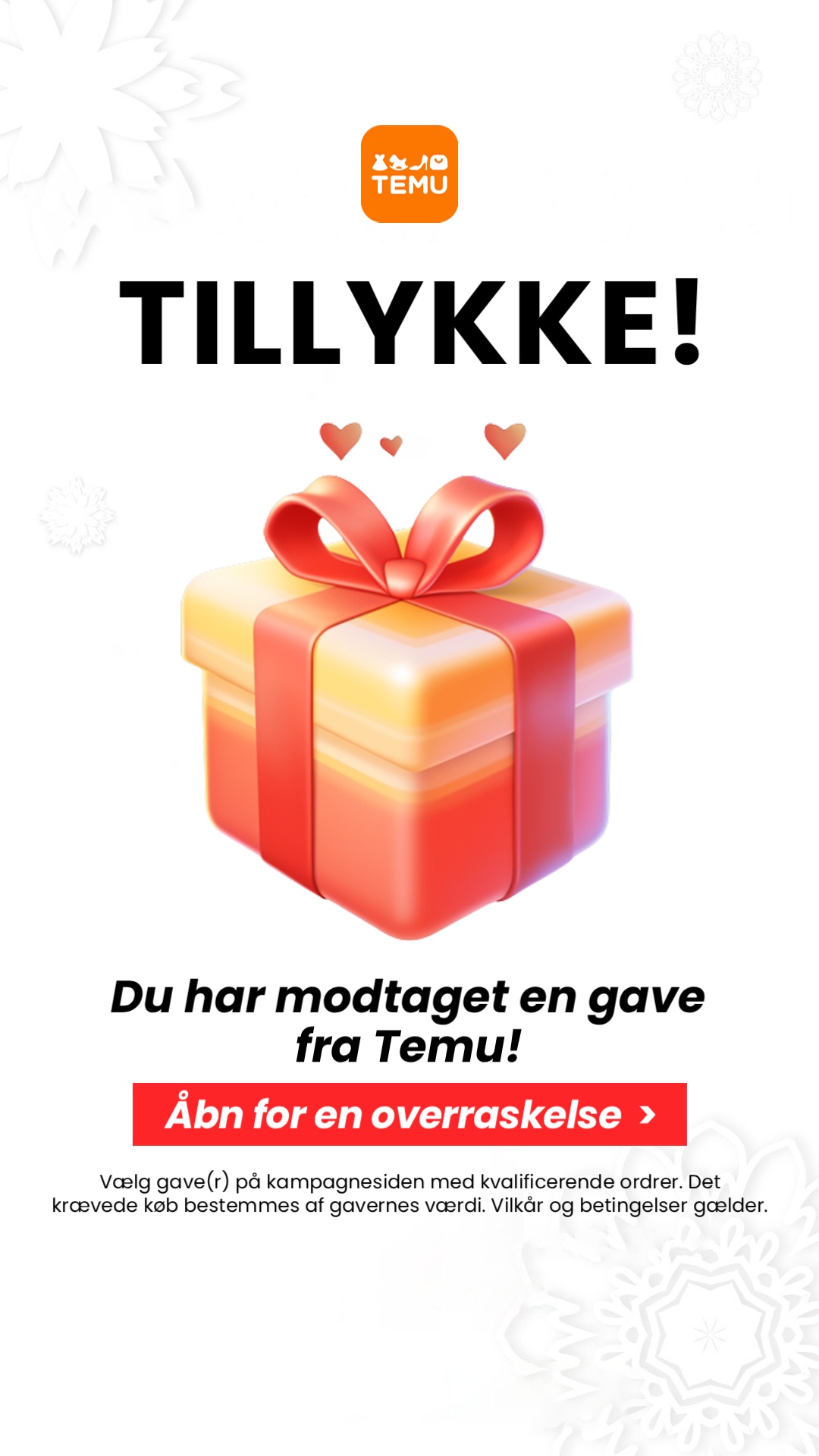 Temu Denmark Facebook ad