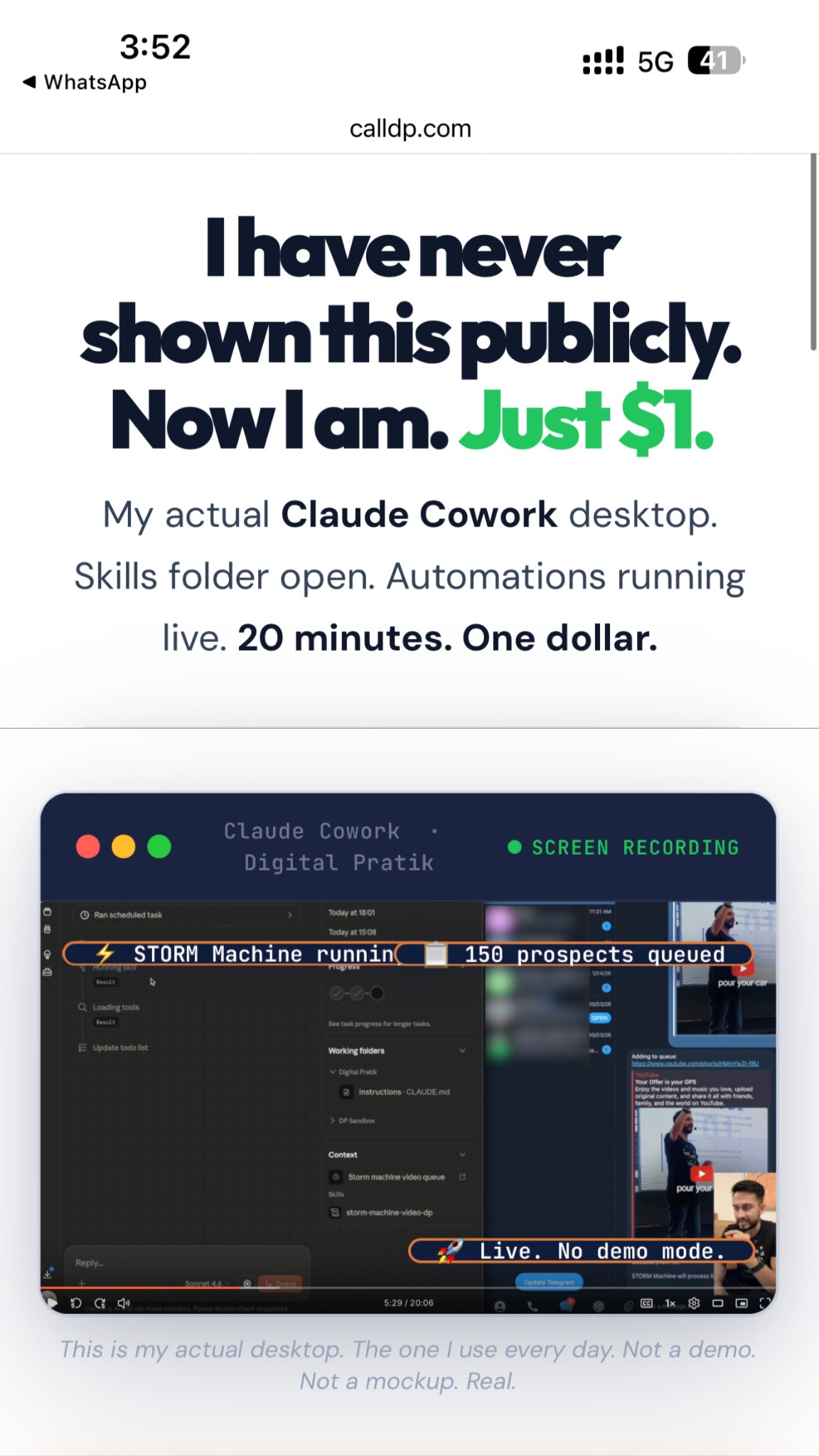 Digital Pratik Facebook ad: I opened my AI system. Watch. $1.