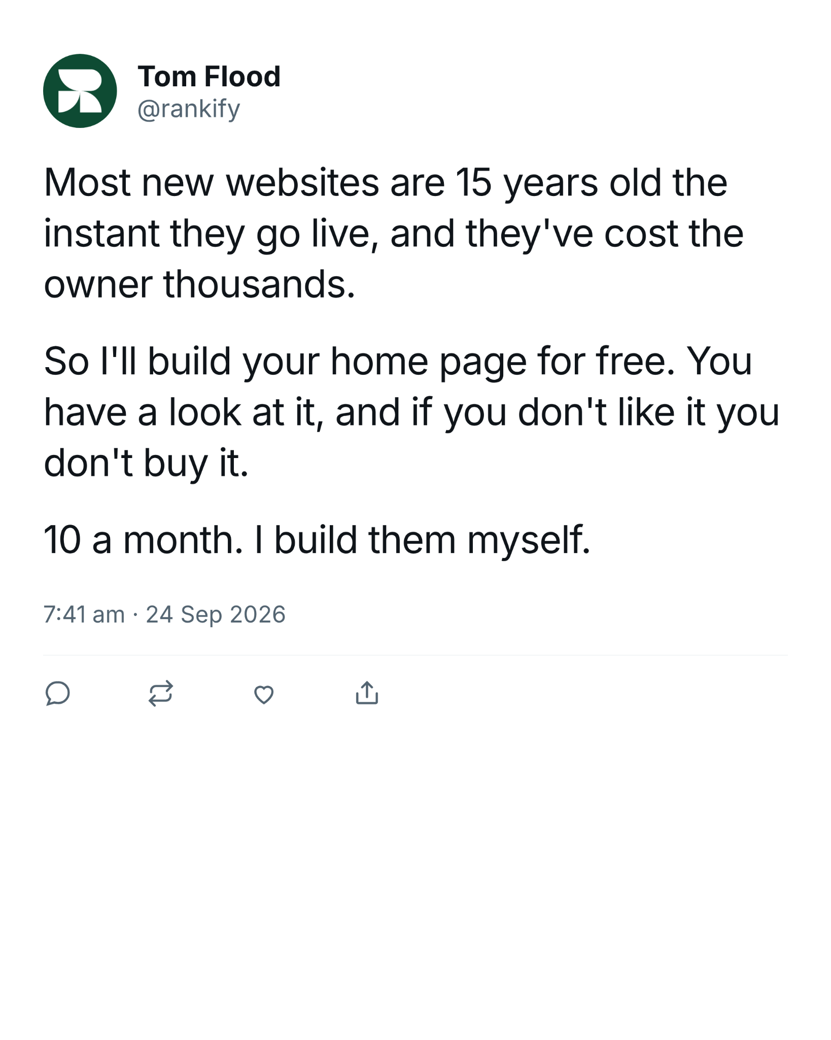 Rankify Facebook ad: Trusted by 100+ brands, Not a single refund yet.