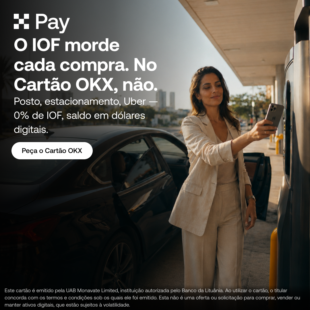 OKX Brasil Facebook ad: Peça o Cartão OKX