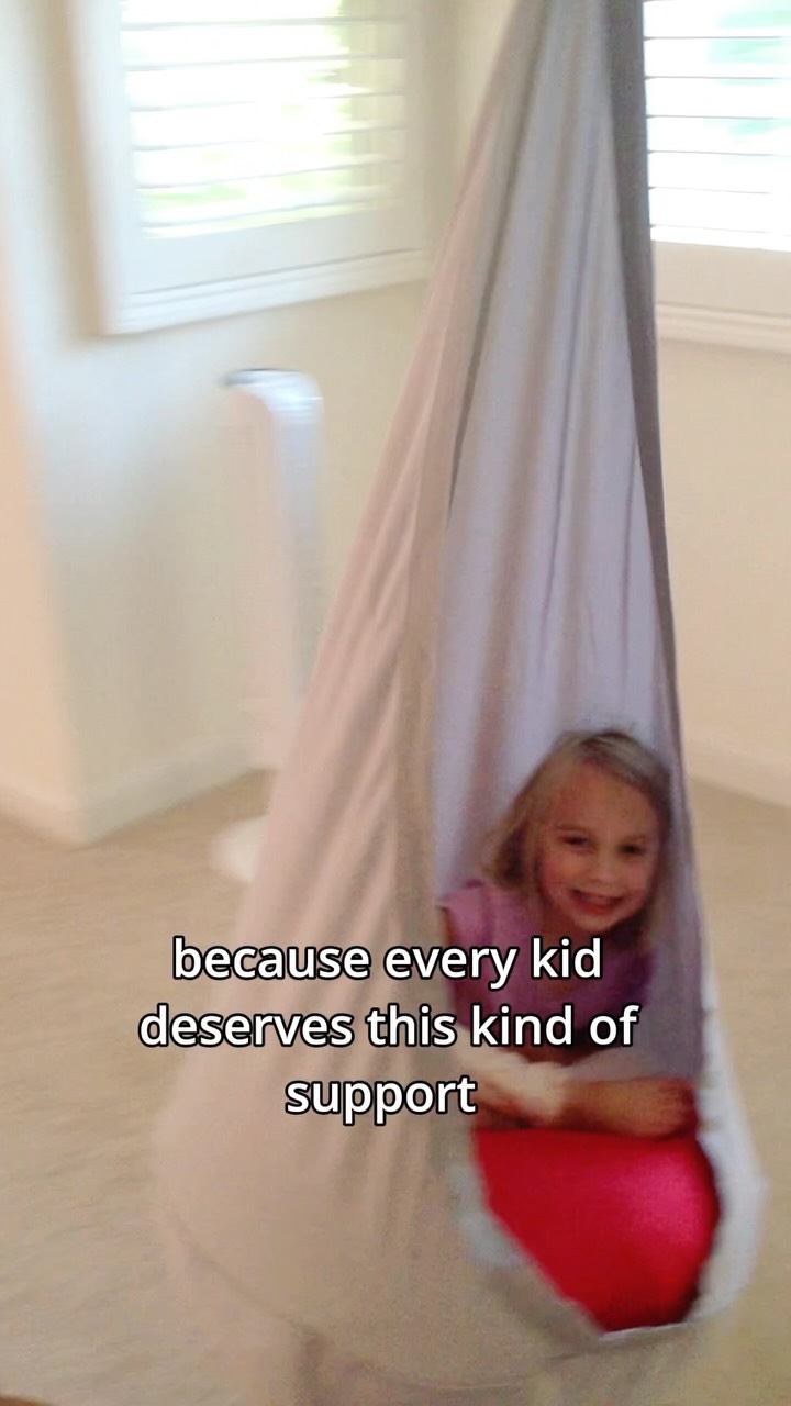 The Sensory Support Project Facebook ad: This sensory swing was my calm-down spot when…