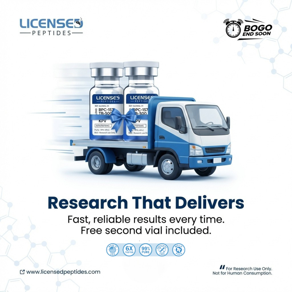 LicensedPeptides.com Facebook ad: Buy One Get One Free Sale Ends Soon