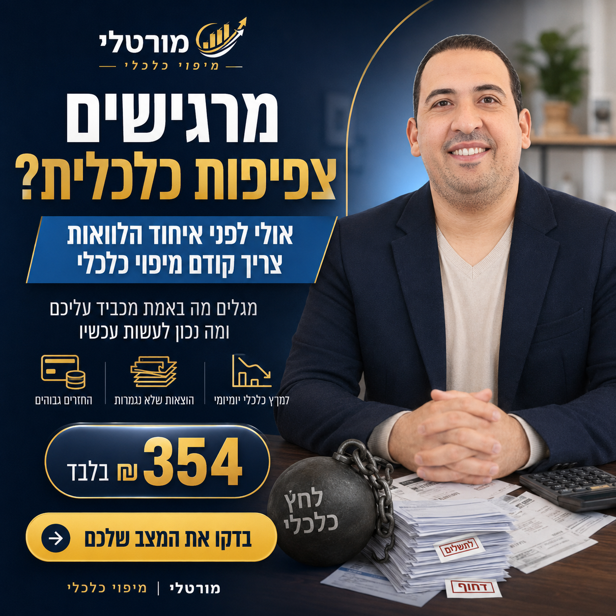 Mortly - ייעוץ משכנתא אחר Facebook ad: מרגישים צפיפות כלכלית?