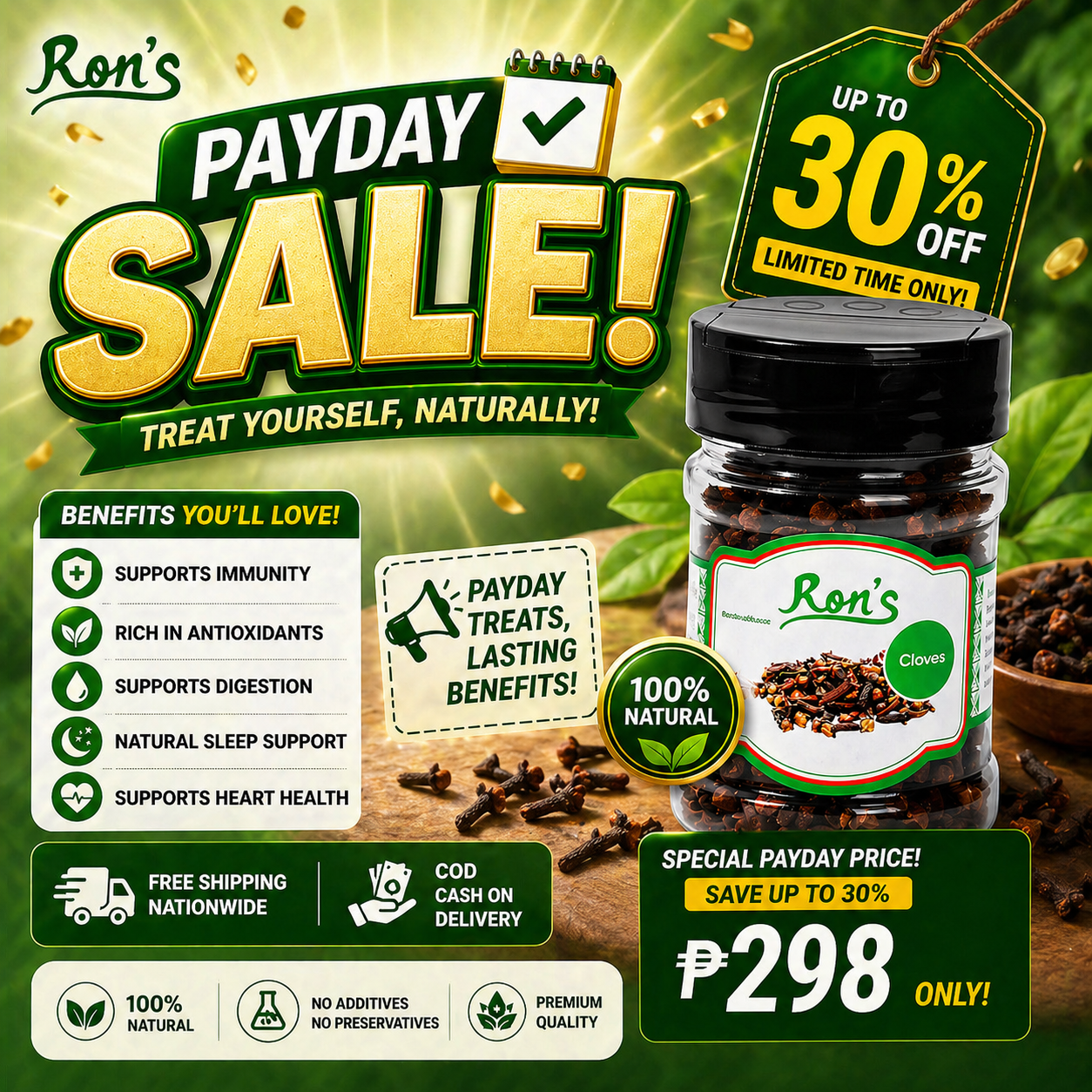 Ron's Cloves Tea Facebook ad
