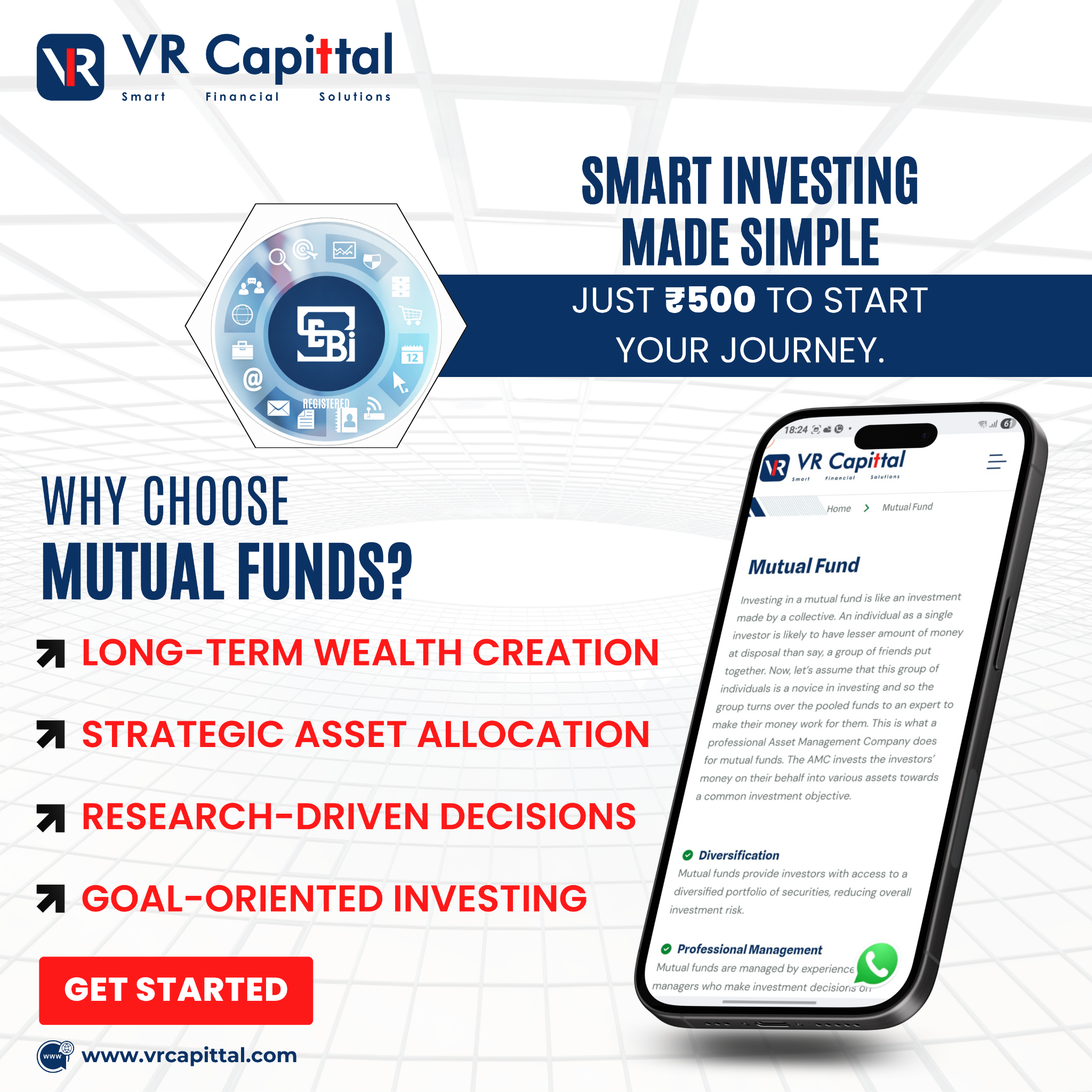 VR Capittal Facebook ad: Start with Just ₹500