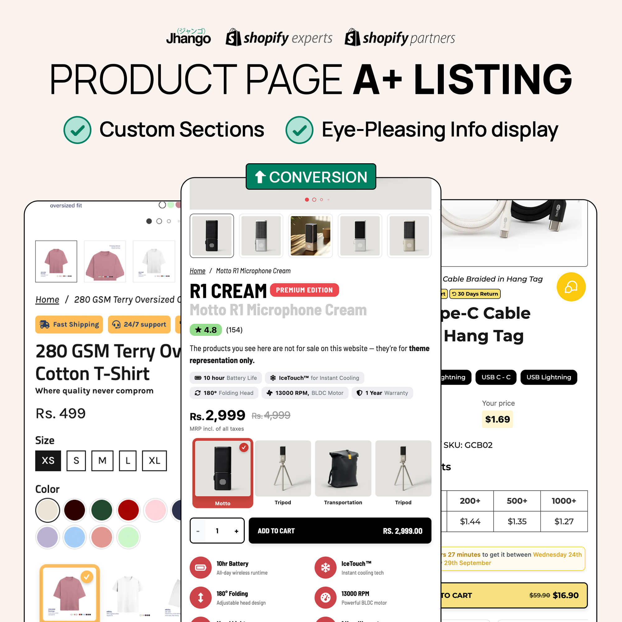 Jhango Facebook ad: Increase Conversions By 15% With A+ Listings