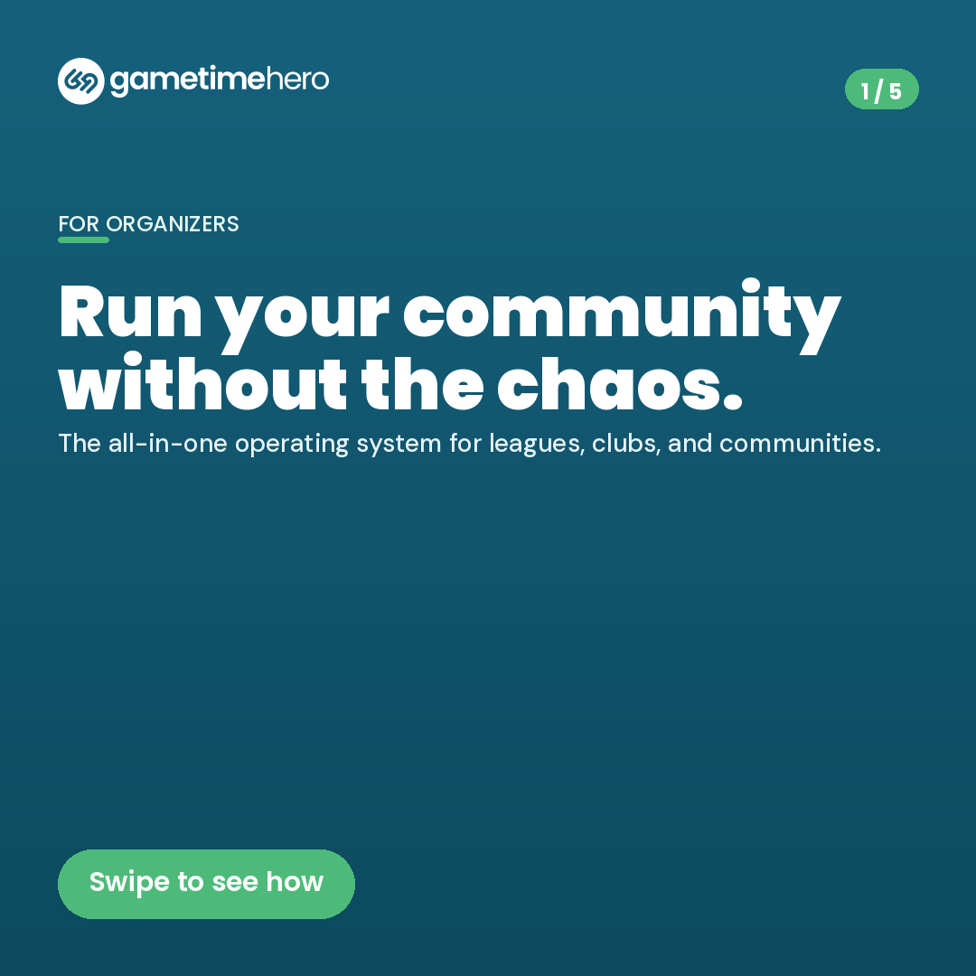 Gametime Hero Facebook ad: You did not start this community to live…
