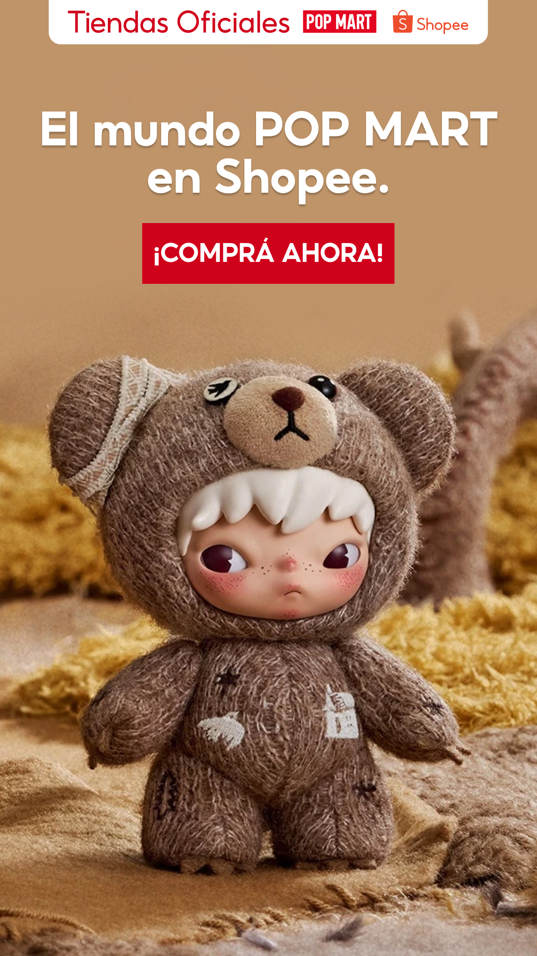 Shopee Facebook ad: POP MART Oficial en Shopee.