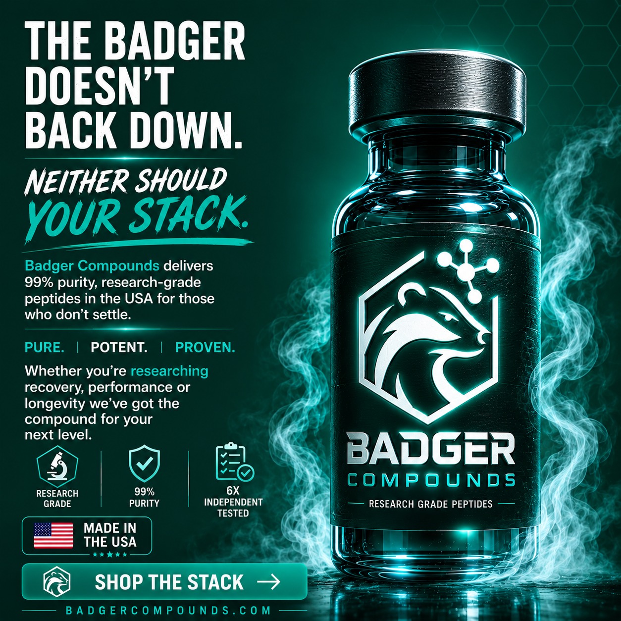 badgercompounds Facebook ad: Trusted Research Peptides Supplier USA | Lab-Tested…