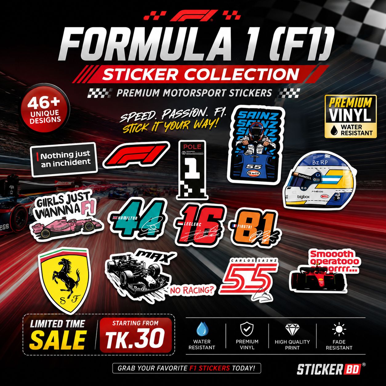 Sticker BD Facebook ad: Life is short, make it feel like a DRS zone.