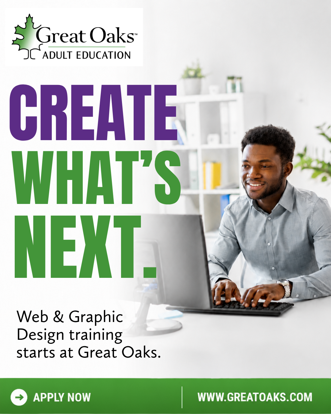 Great Oaks Career Campuses Facebook ad: Create What's Next