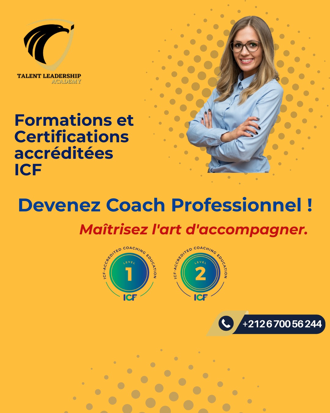 Talent Leadership Academy Facebook ad: Devenez Coach Certifié ICF avec l’ICTP