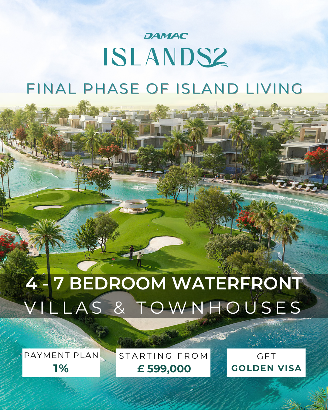 Elite Properties Facebook ad: Final Units! Book your Island Villa at 1% monthly payments