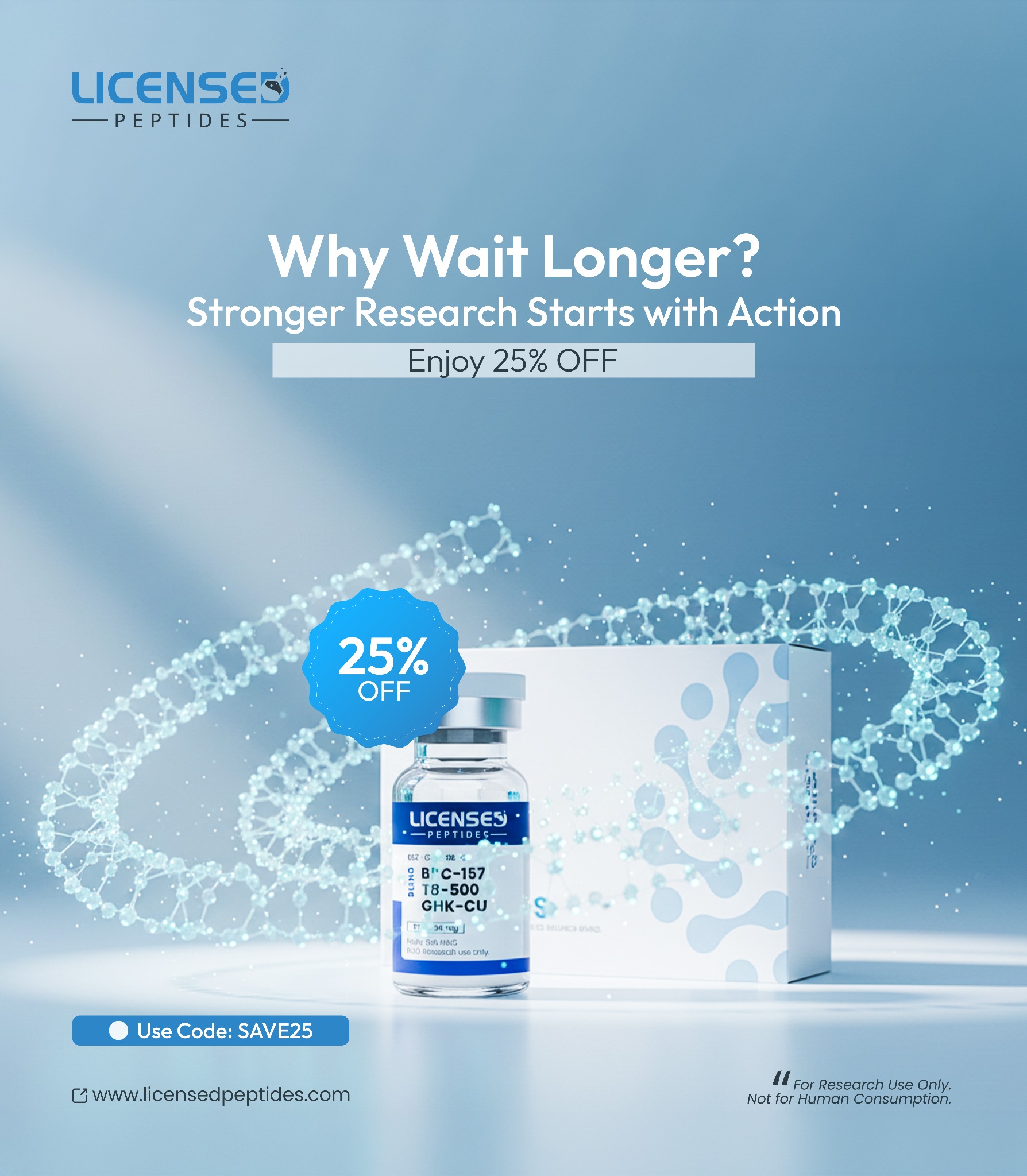 LicensedPeptides.com Facebook ad