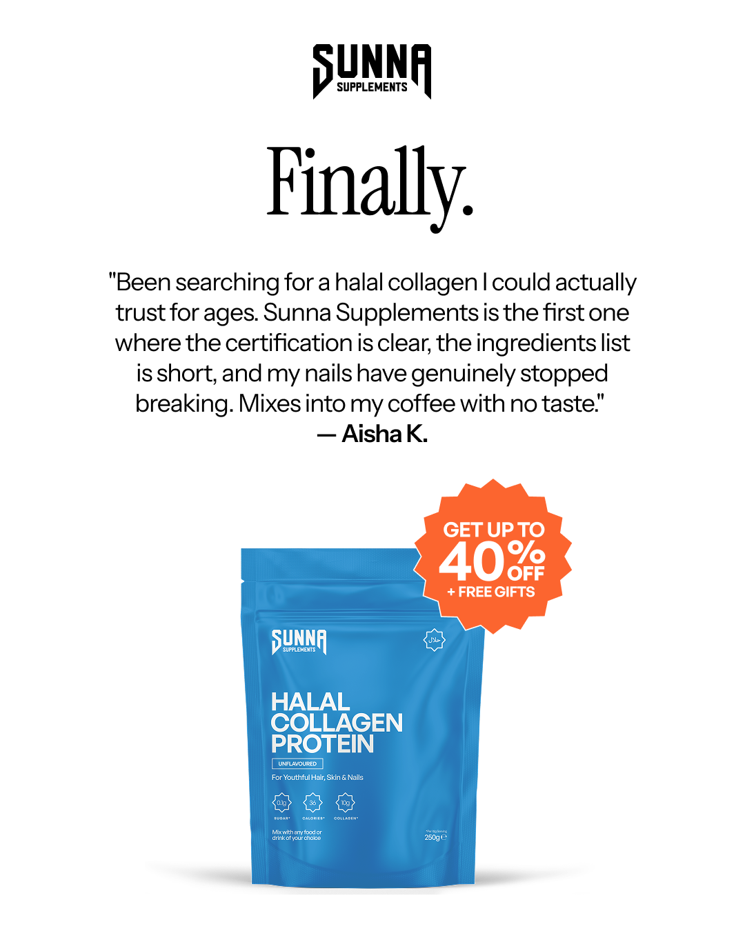Sunna Supplements Facebook ad