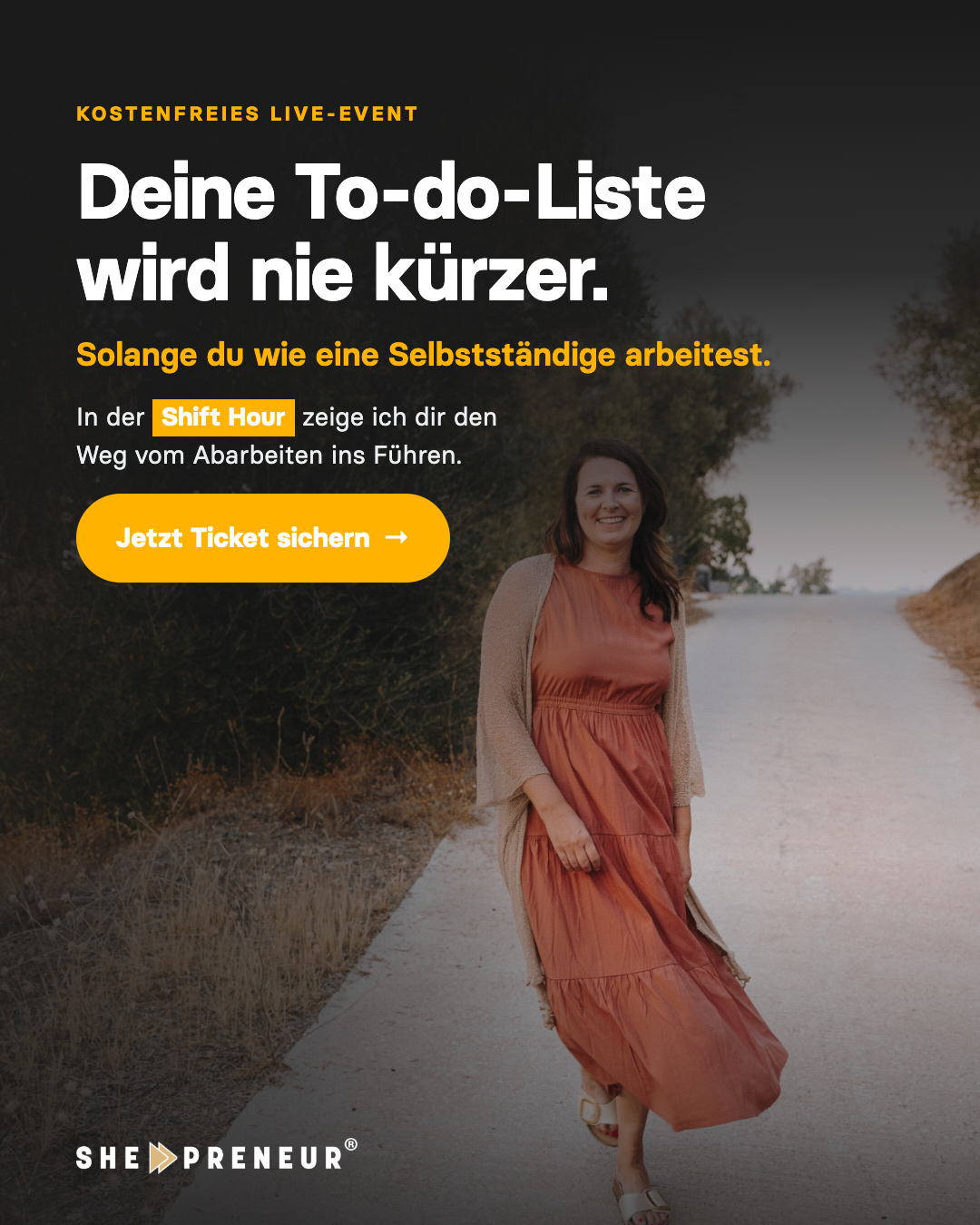 she-preneur I Erfolgreich selbstständig Facebook ad: Raus aus dem Abarbeiten, rein ins Führen