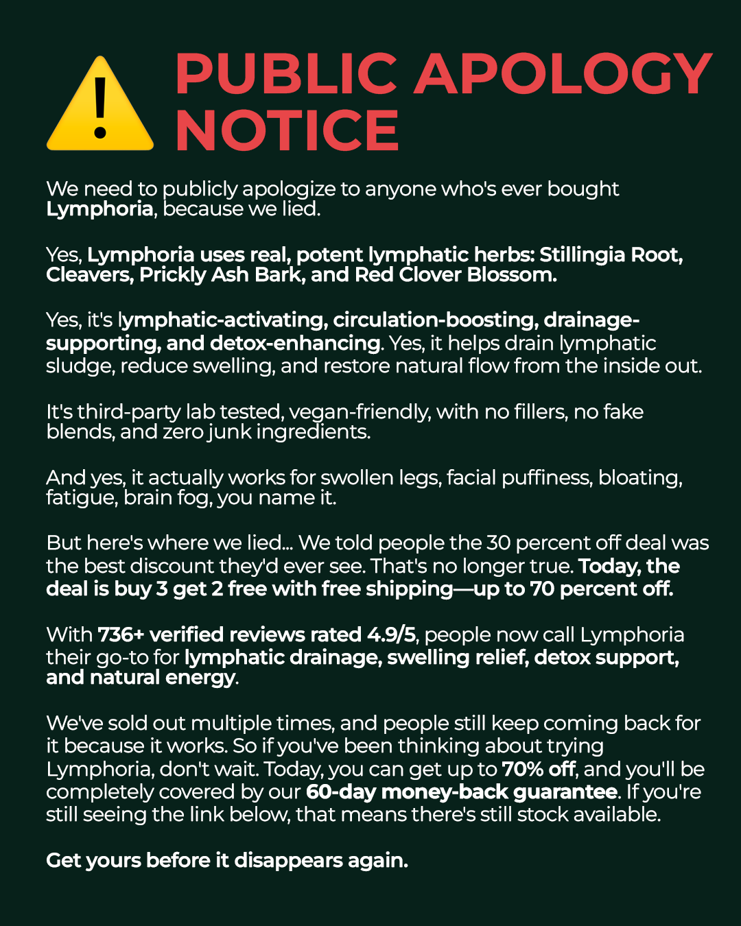 Lymphoria Facebook ad