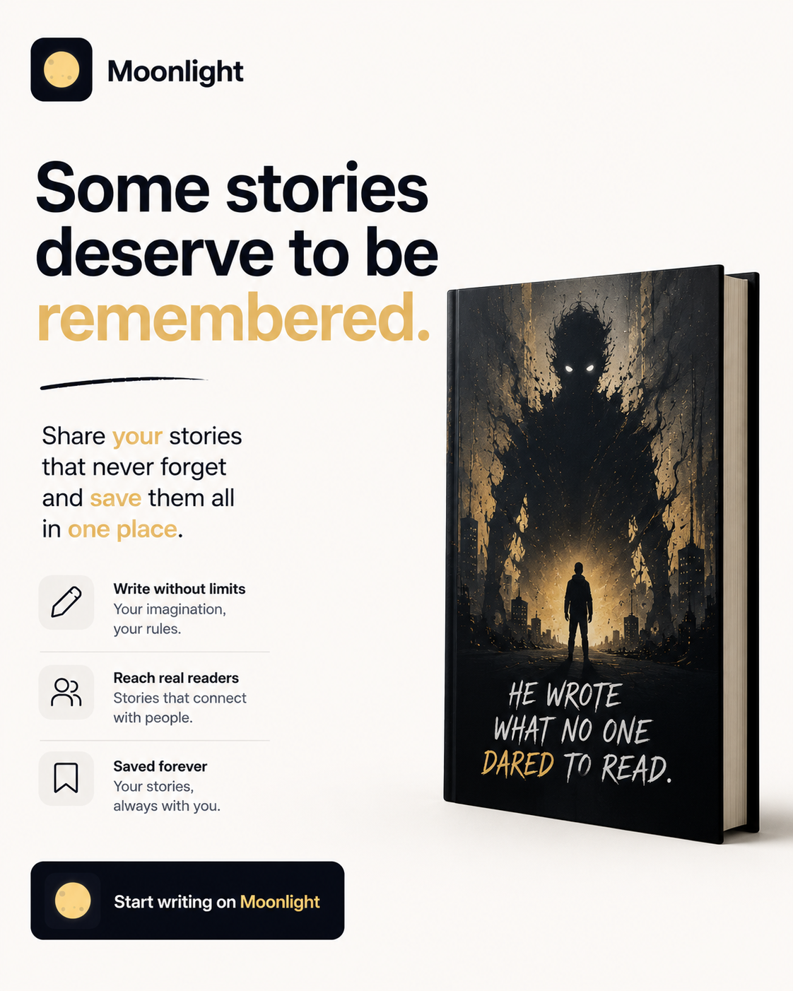 After Hours Fiction Facebook ad: Moonlight - Bite-size Stories