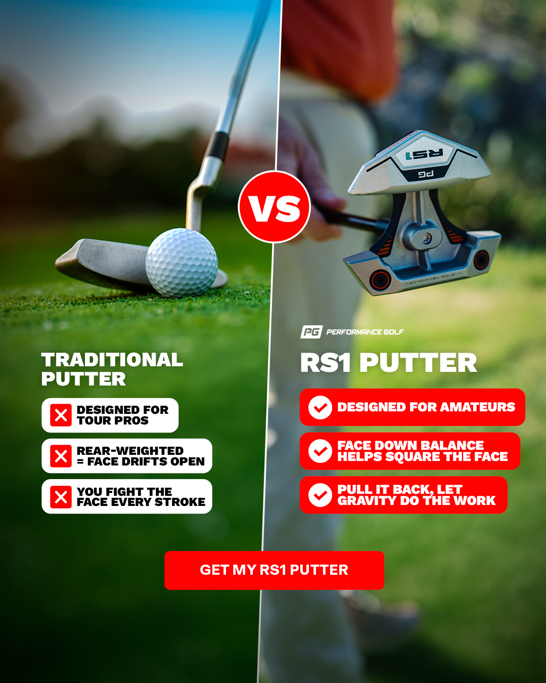 Performance Golf Facebook ad