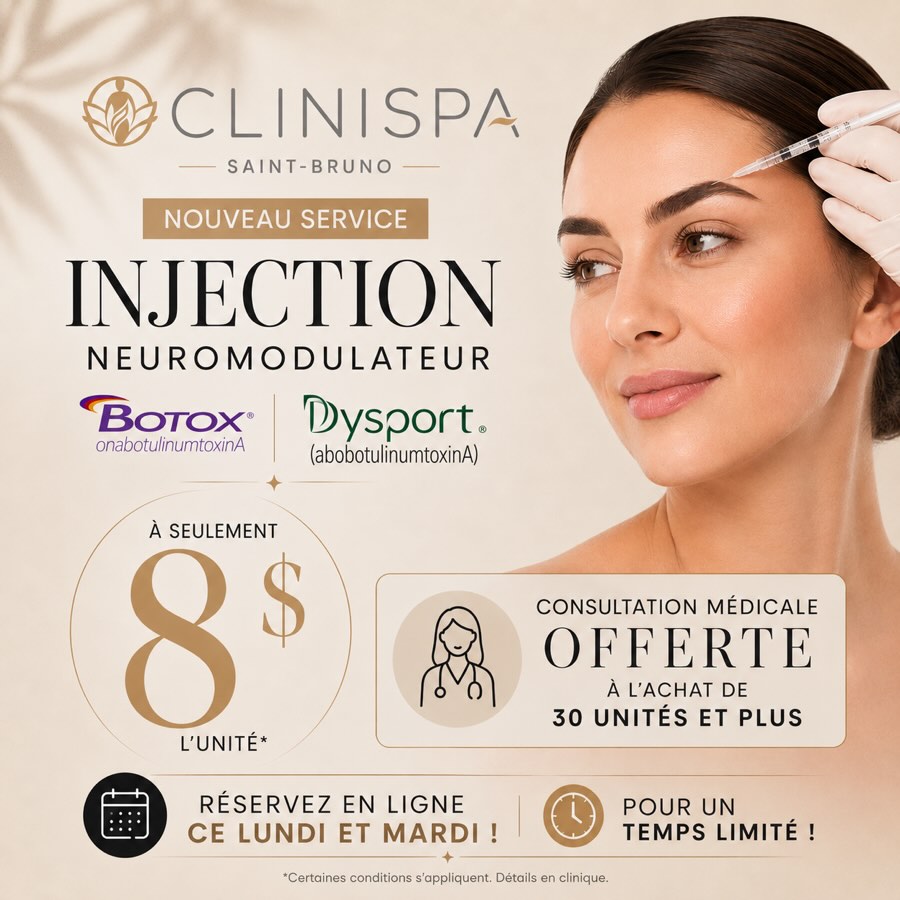 Clinispa Saint-Bruno & Anjou Facebook ad: Make an appointment at CLINISPA x LEBIOBAR Saint-Bruno…