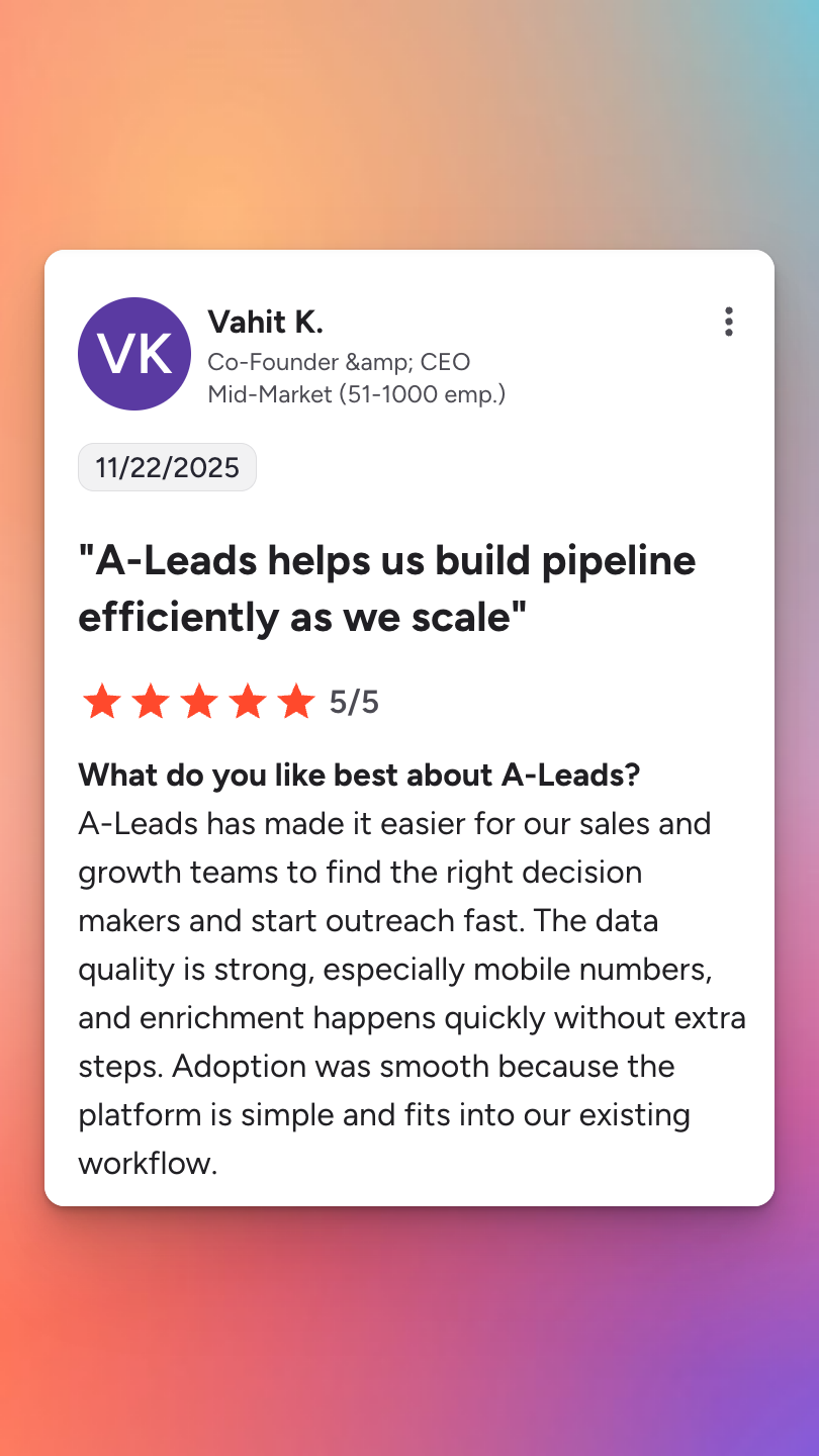 A-Leads Facebook ad