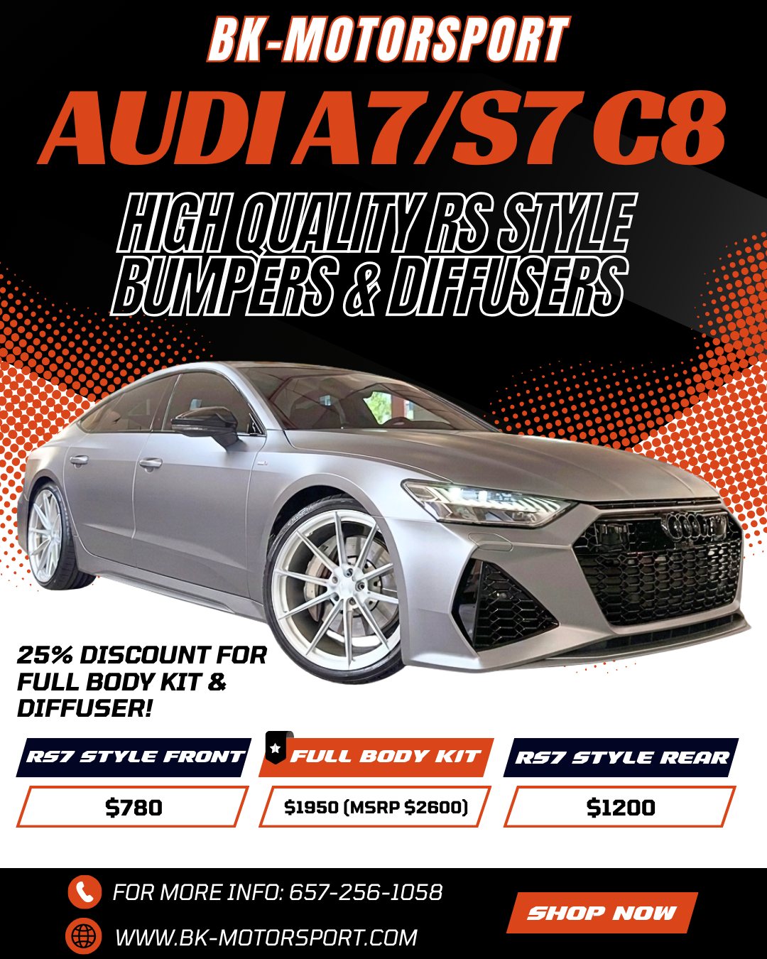 BK-Motorsport Facebook ad: FLAWLESS FITMENT. ZERO COMPROMISES.