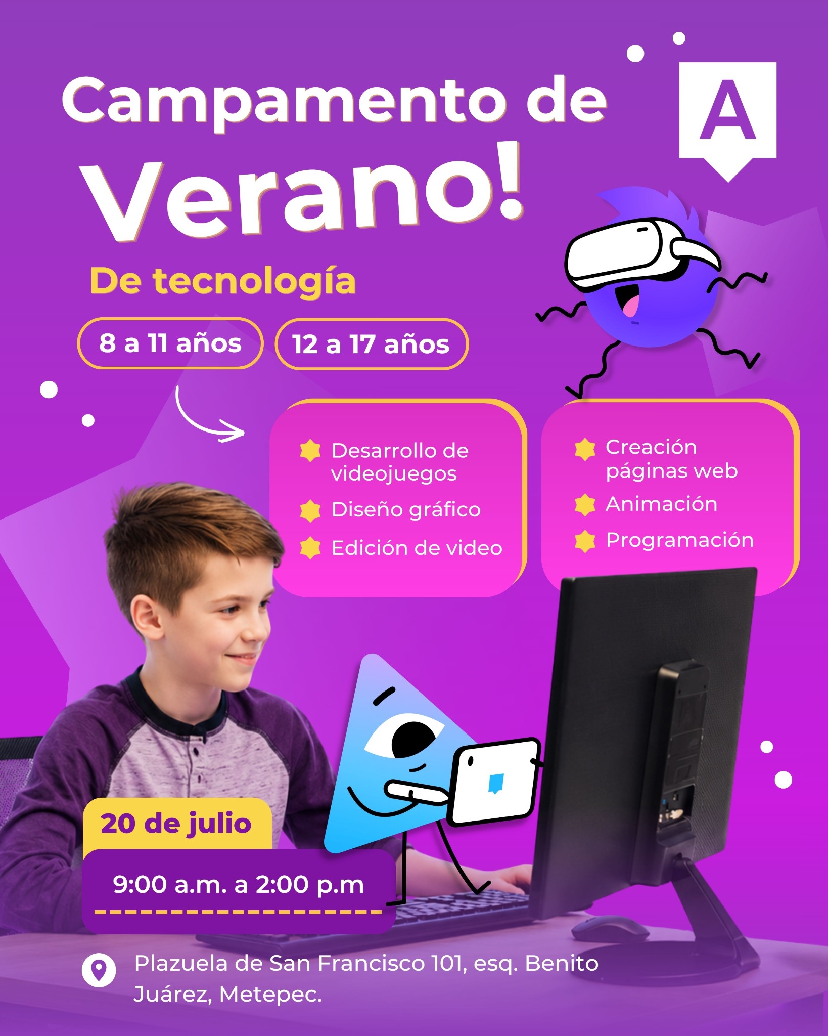 Algorithmics Metepec Facebook ad: Domina robótica y programación en verano