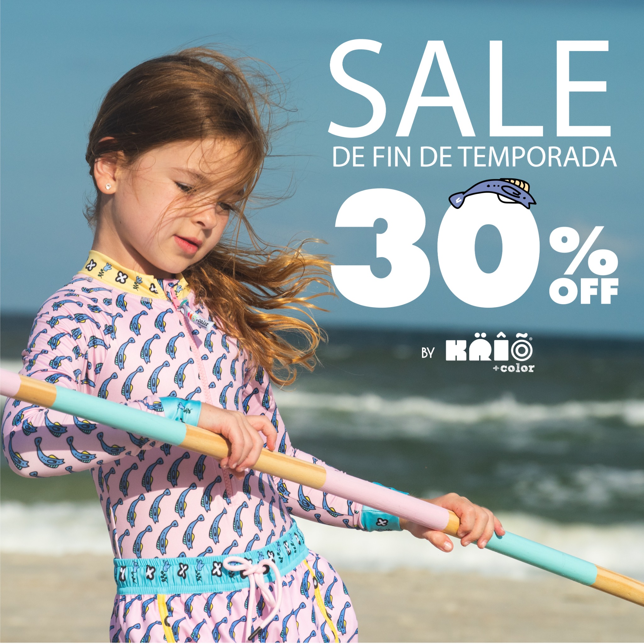 Krio Color. Stylish & Fun Children's Sun UV Swimwear Facebook ad: Última función · Sardines 30% OFFFF