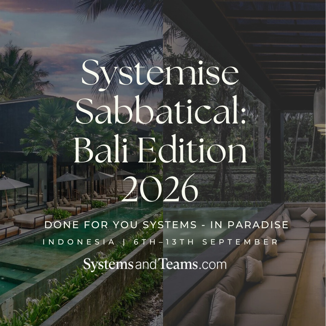 Systems And Teams Facebook ad: Systemise Sabbatical: Bali Edition
