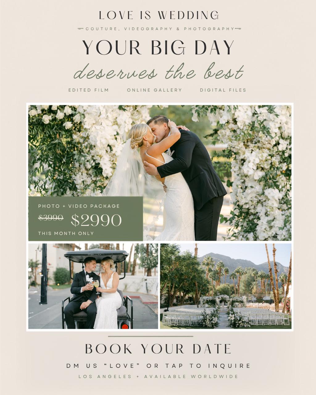 Love Is Wedding Videography and Photography Facebook ad