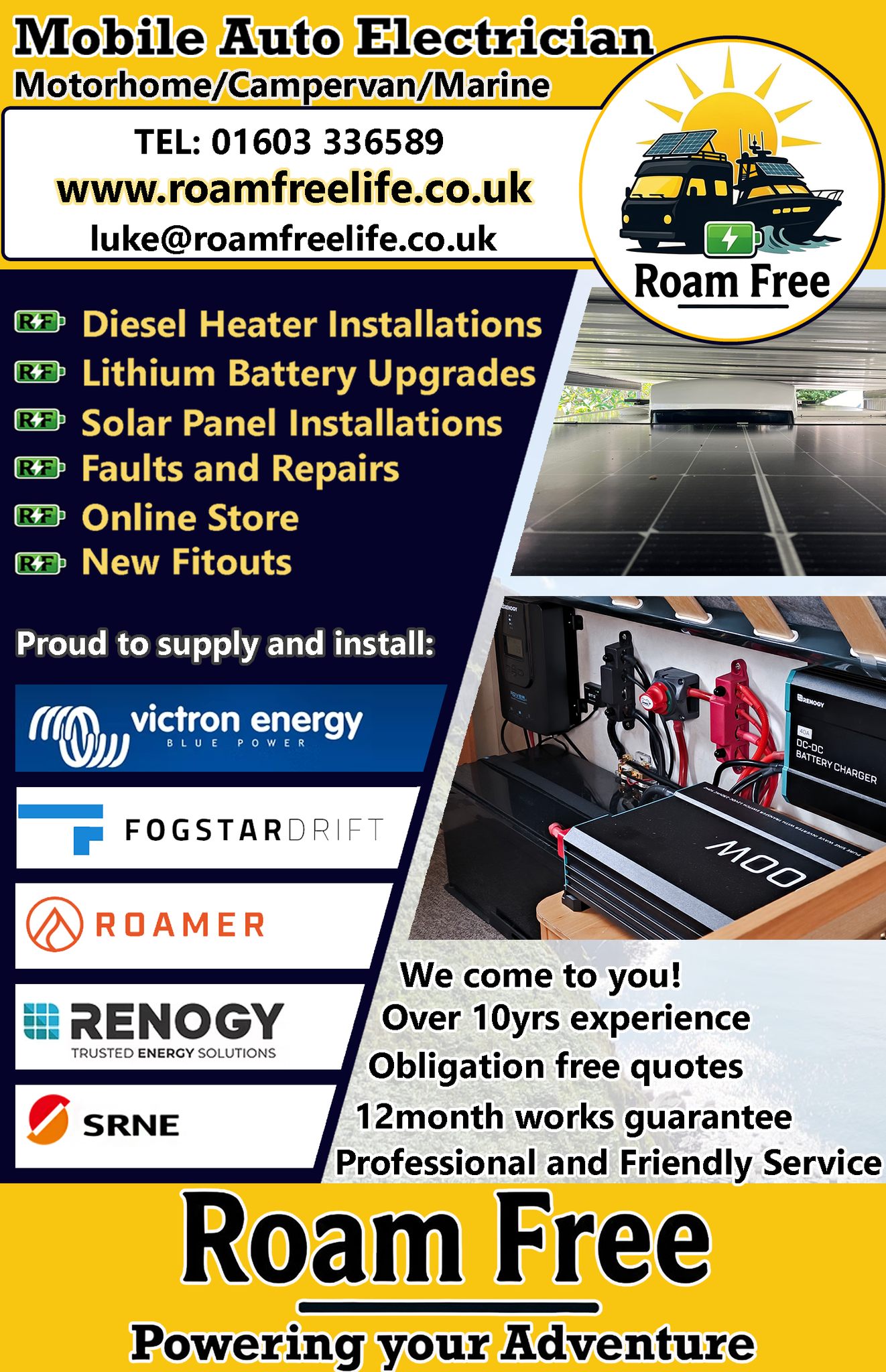 Roamfree Ltd Facebook ad: Roam Free ltd | Lithium Batteries East Anglia