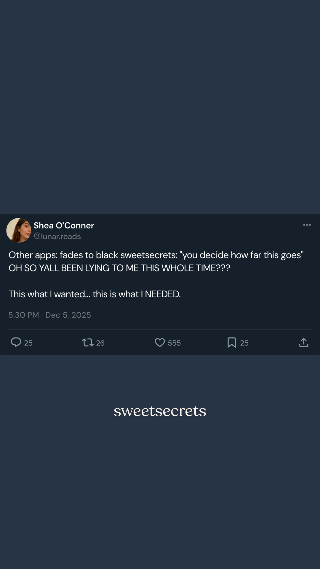 Sweetsecrets Facebook ad