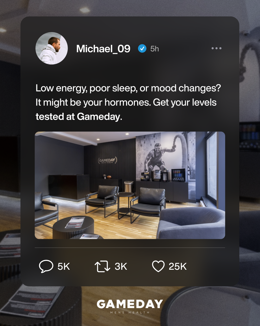 Gameday Men's Health Facebook ad