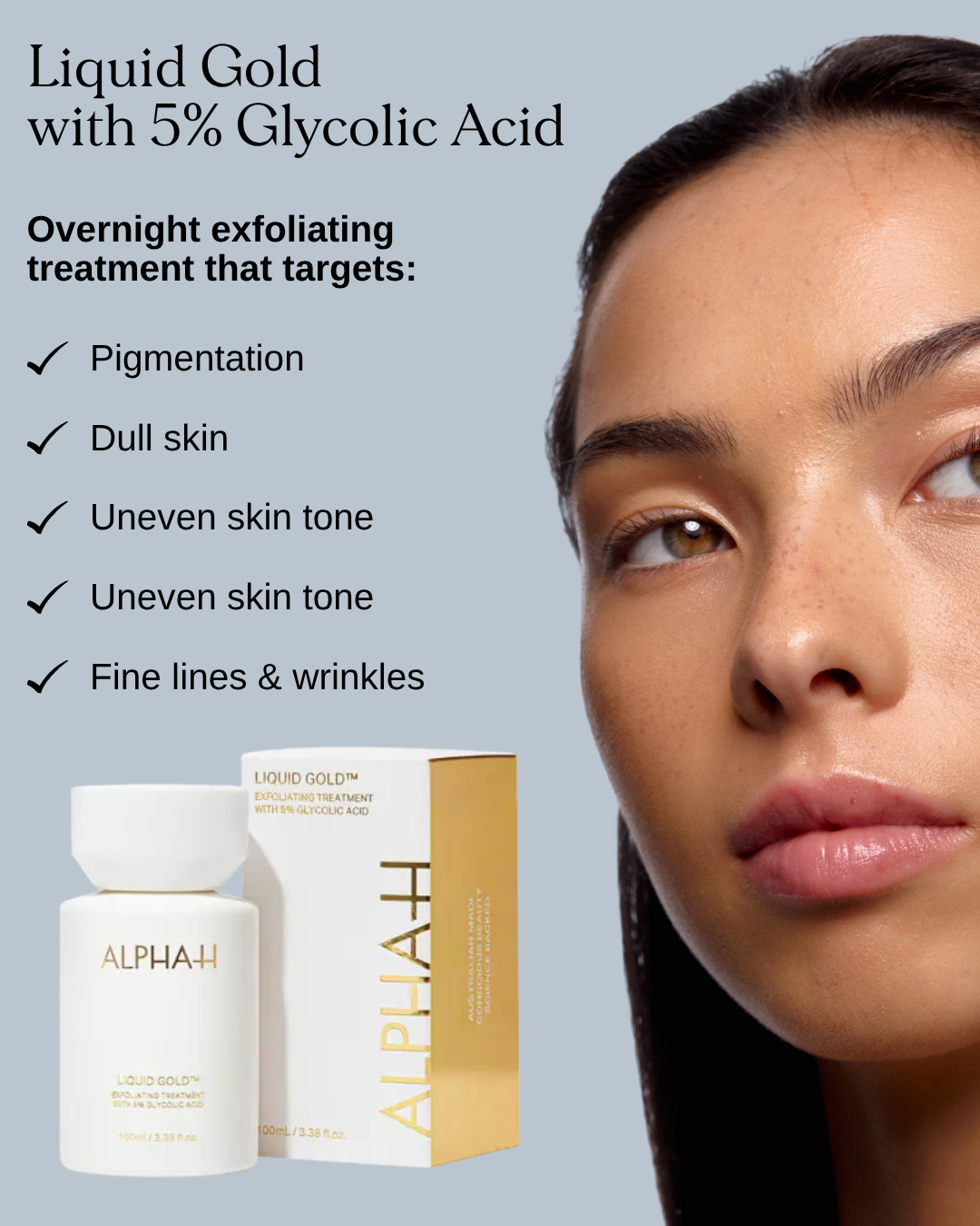 Alpha-H Facebook ad: Wake Up Glowing