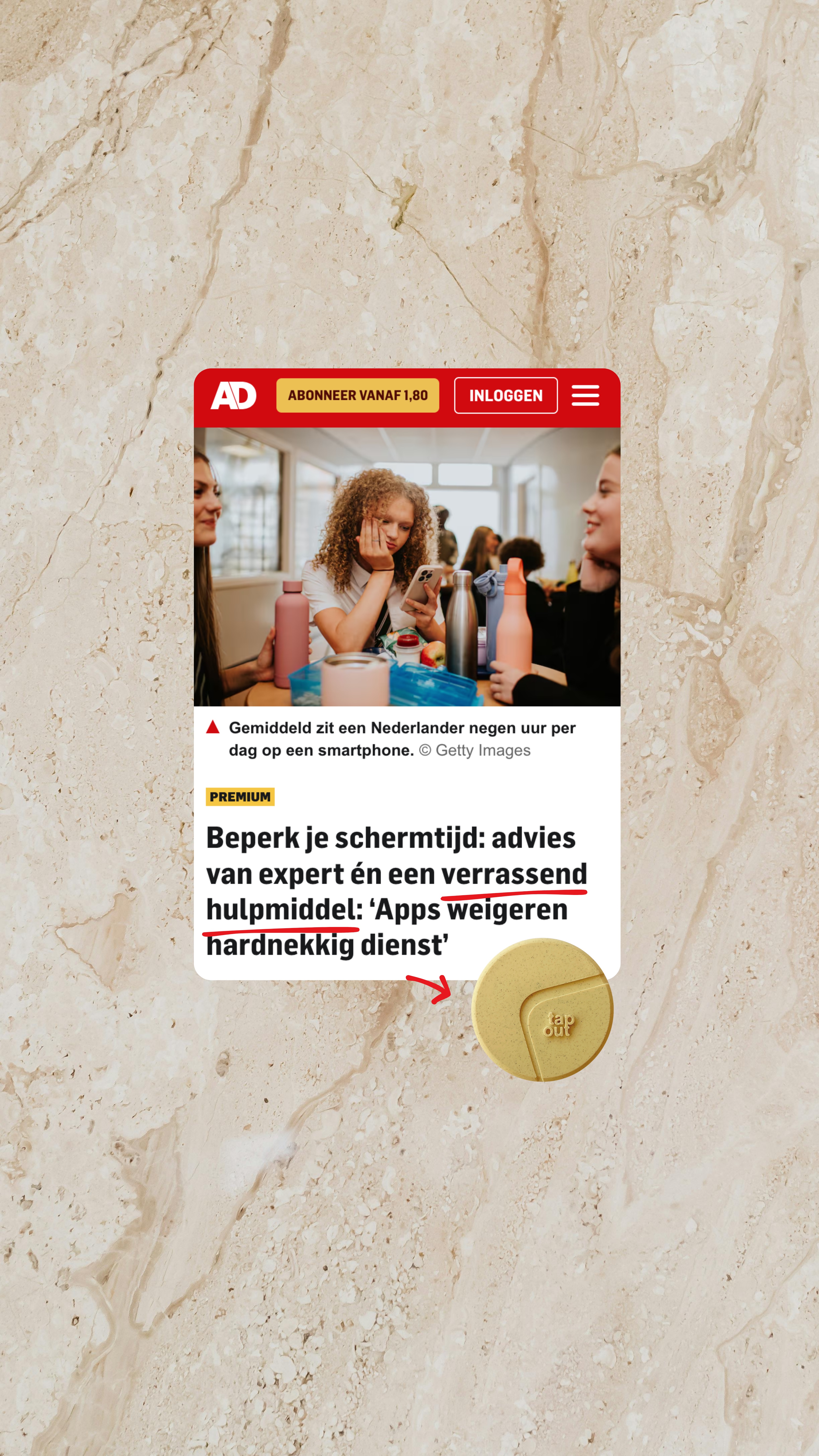 Tap Out Facebook ad
