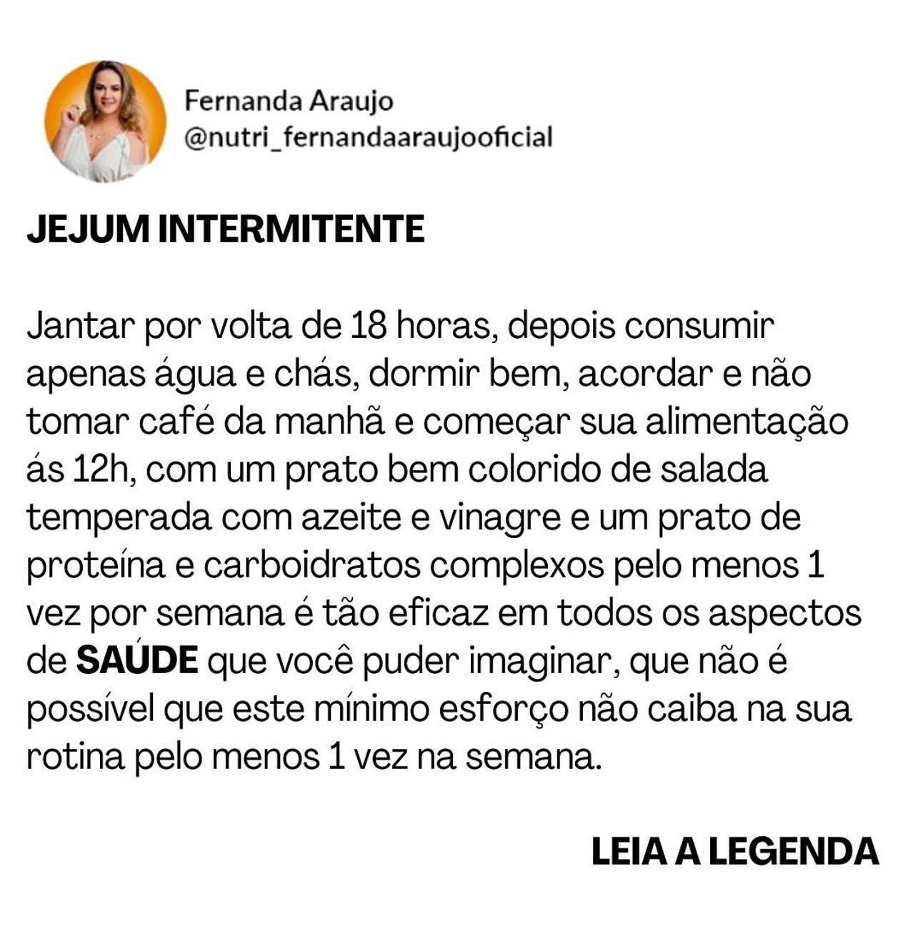Fernanda Araujo Nutricionista Facebook ad: Reflita sobre isso…
