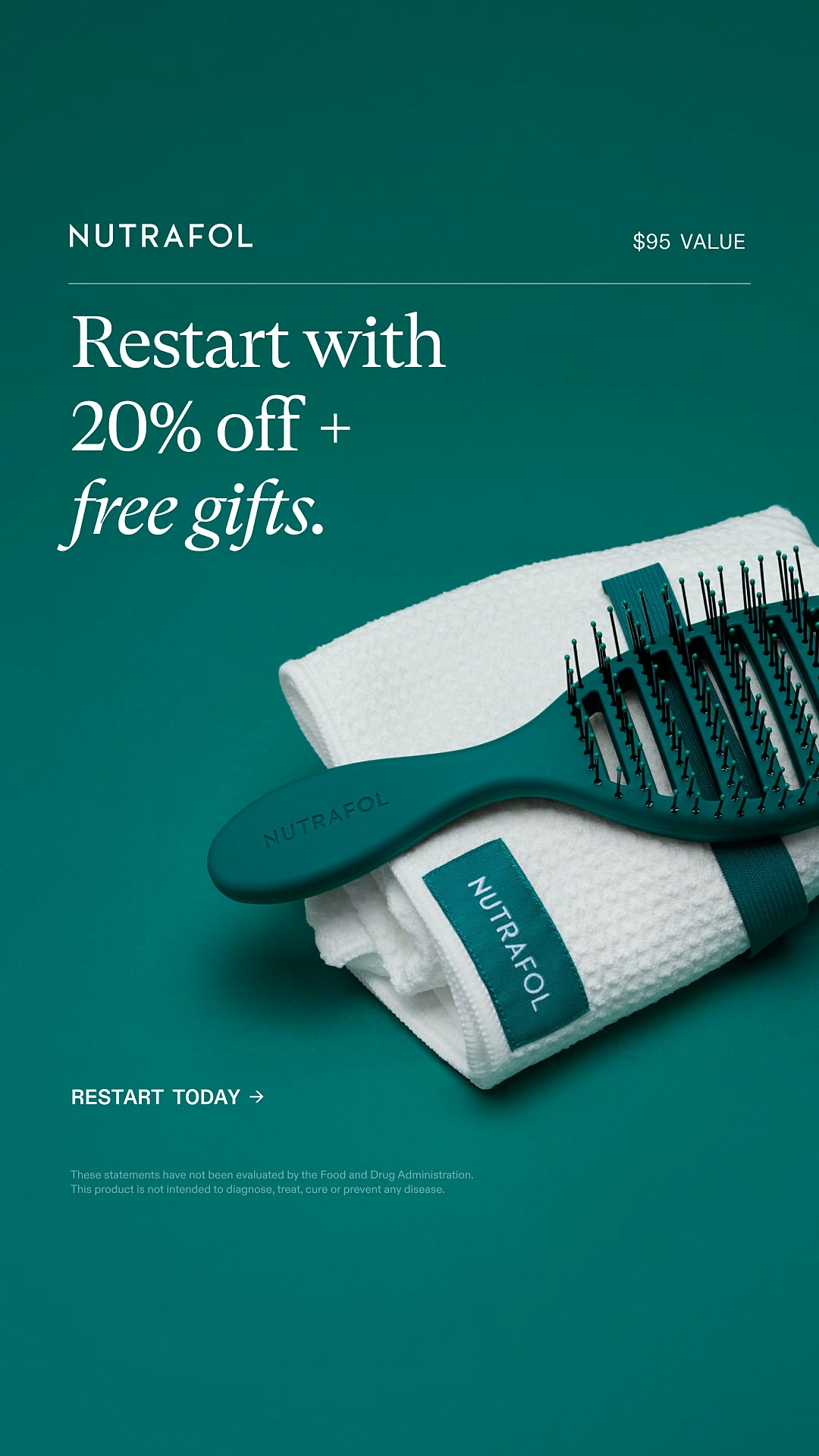 Nutrafol Facebook ad: Restart your hair growth journey.