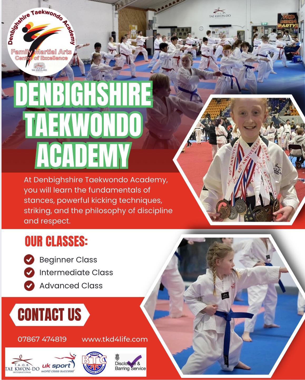 Denbighshire TAGB Taekwondo Academy & Family Martial Arts Centre Facebook ad from May 5, 2026